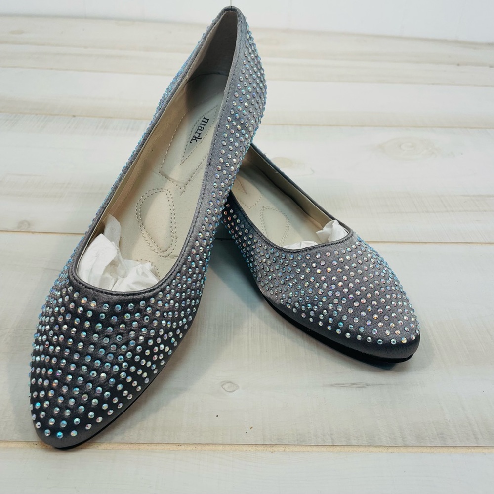 NEW Mark Silver Stud Slip On Shoes, Sz 8 - Picture 8 of 9